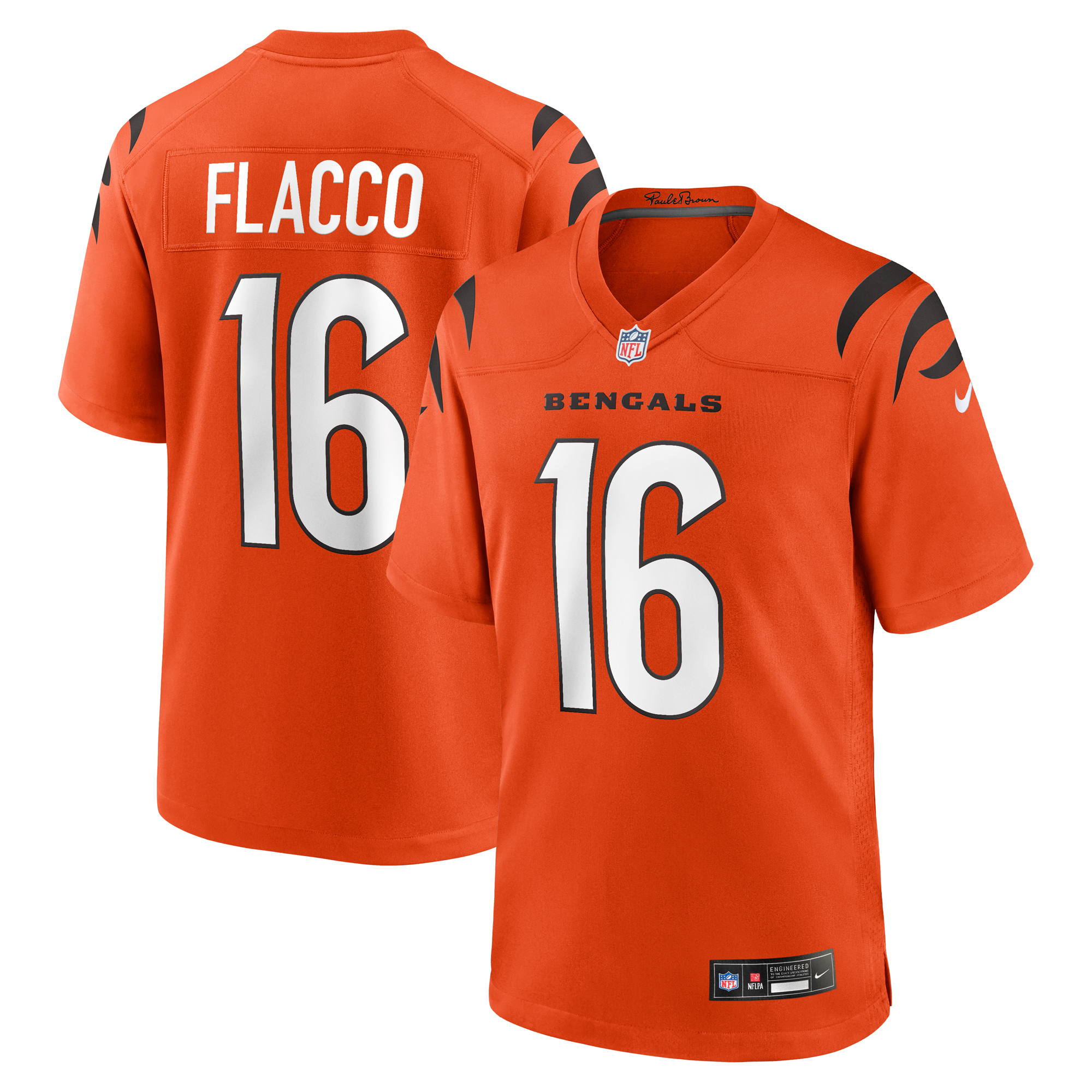 Men's Nike Joe Flacco Orange Cincinnati Bengals Alternate Game Jersey
