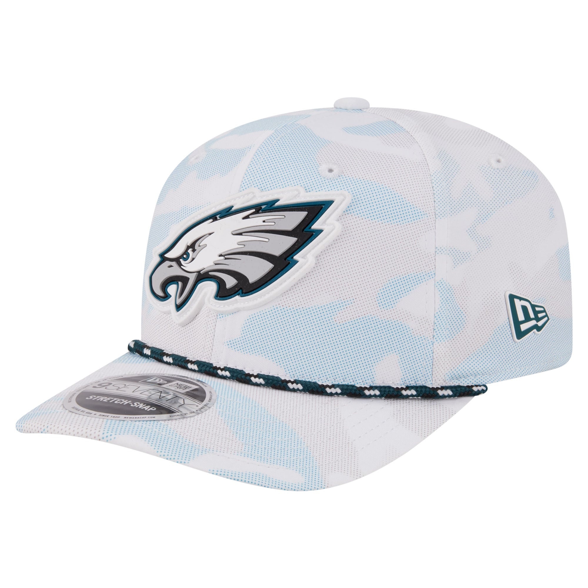 Men's New Era  White Philadelphia Eagles Camo Rope 9SEVENTY Adjustable Hat