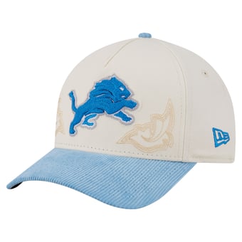 Men's New Era  Cream/Blue Detroit Lions Western 9FORTY A-Frame Adjustable Hat