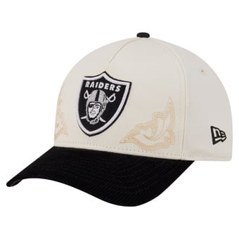 Men's New Era  Cream/Black Las Vegas Raiders Western 9FORTY A-Frame Adjustable Hat