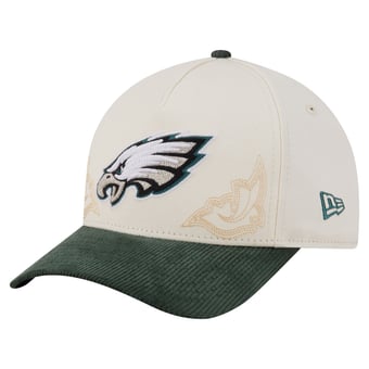 Men's New Era  Cream/Midnight Green Philadelphia Eagles Western 9FORTY A-Frame Adjustable Hat