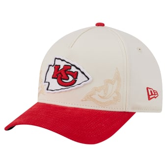 Men's New Era  Cream/Red Kansas City Chiefs Western 9FORTY A-Frame Adjustable Hat