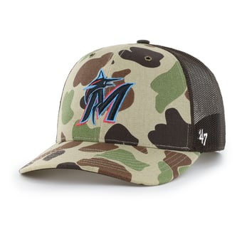 Men's Carhartt x '47 Camo Miami Marlins Duck Adjustable Trucker Hat