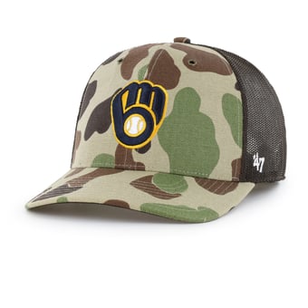 Men's Carhartt x '47 Camo Milwaukee Brewers Duck Adjustable Trucker Hat
