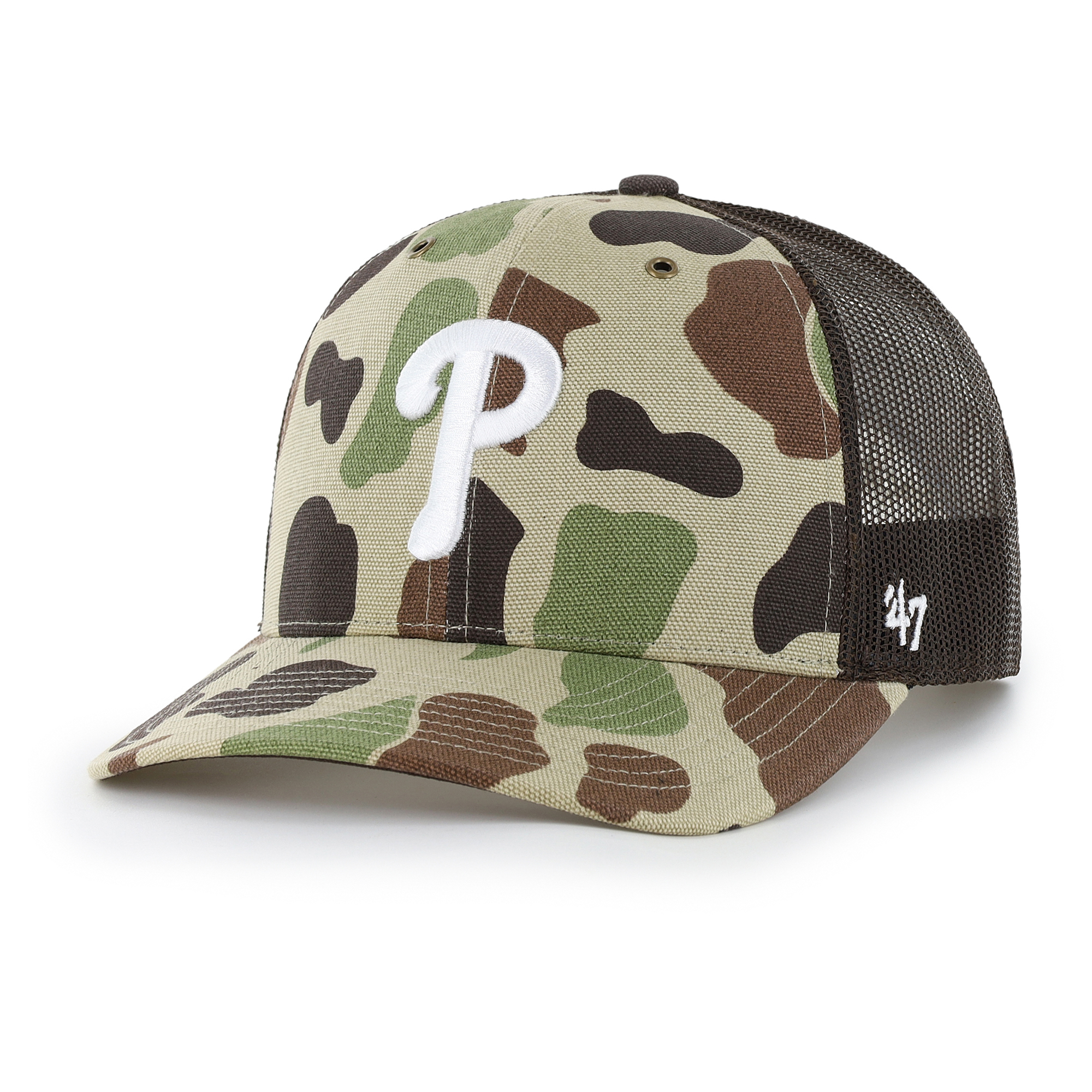 Men's Carhartt x '47 Camo Philadelphia Phillies Duck Adjustable Trucker Hat