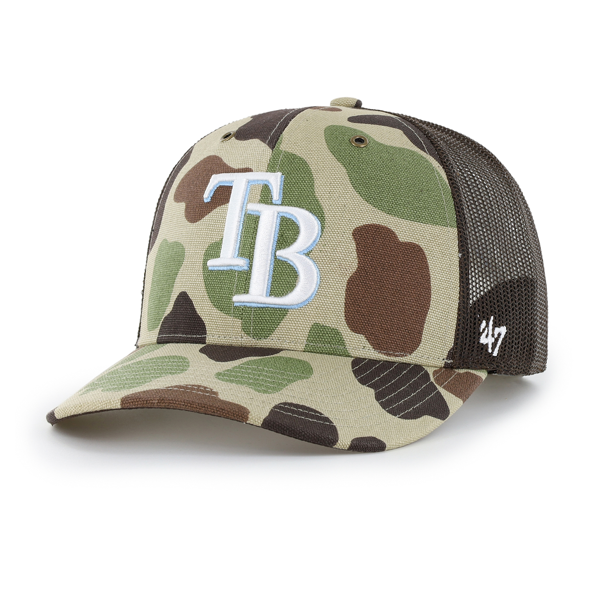 Men's Carhartt x '47 Camo Tampa Bay Rays Duck Adjustable Trucker Hat