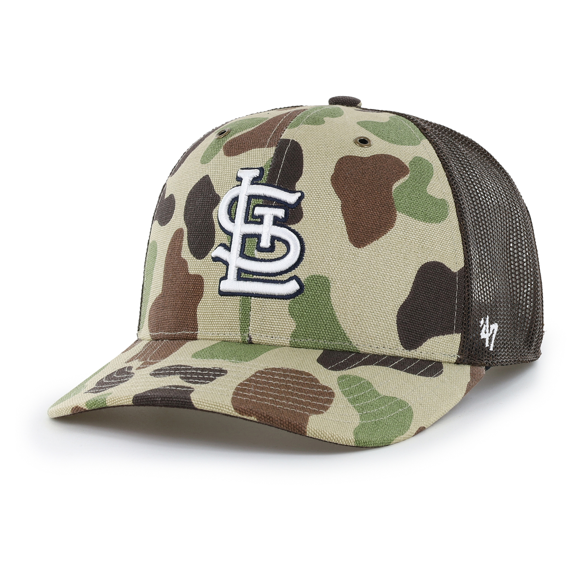 Men's Carhartt x '47 Camo St. Louis Cardinals Duck Adjustable Trucker Hat