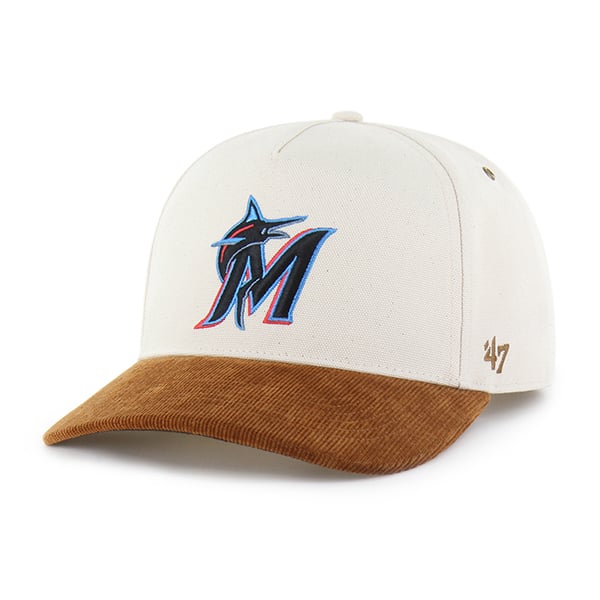 Men's Carhartt x '47 Natural/Suede Miami Marlins Undyed Relaxed Hitch Adjustable Hat