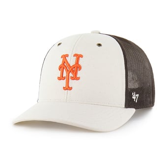 Men's Carhartt x '47 Natural/Brown New York Mets Undyed Trucker Adjustable Hat