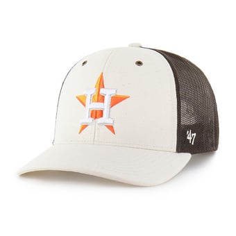 Men's Carhartt x '47 Natural/Brown Houston Astros Undyed Trucker Adjustable Hat