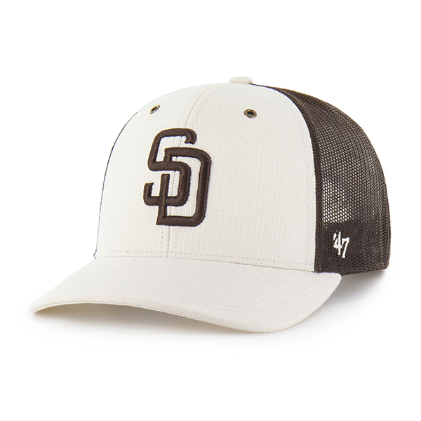 Men's Carhartt x '47 Natural/Brown San Diego Padres Undyed Trucker Adjustable Hat