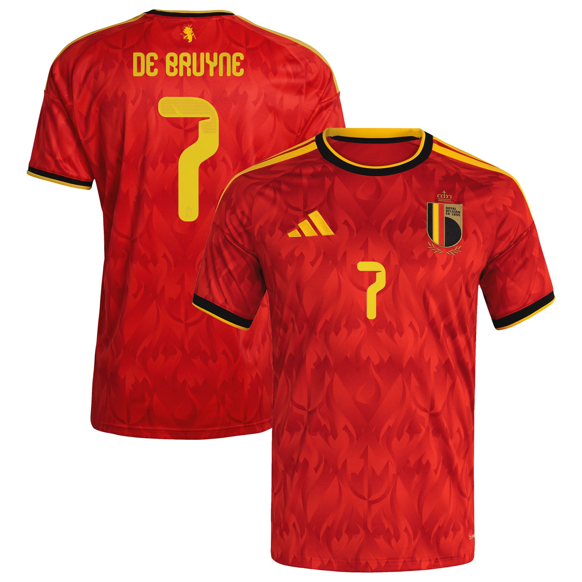 Maillot Domicile Belgique adidas 25 avec flocage De Bruyne 7