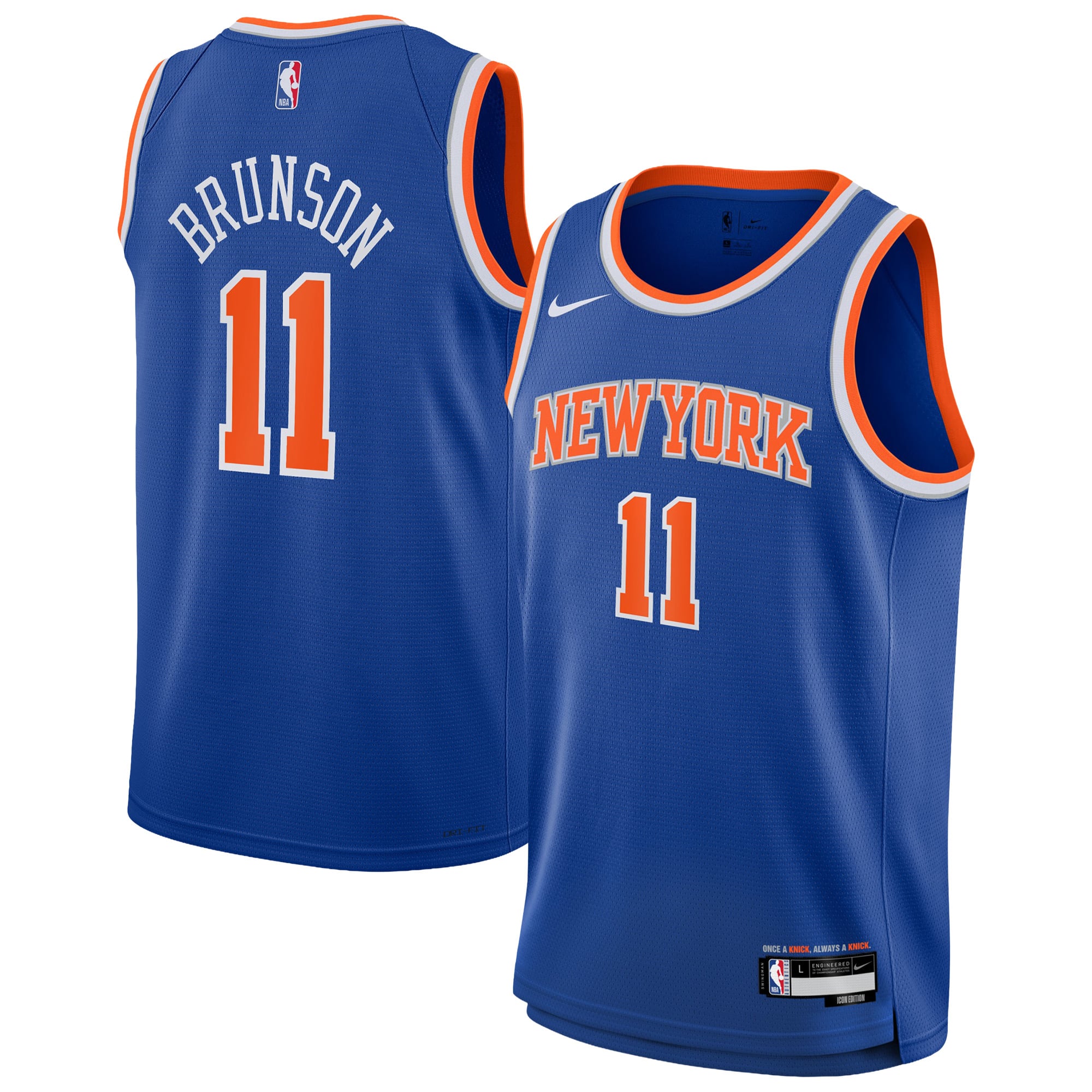 New York Knicks NBA Icon Swingman-Trikot – Jalen Brunson – Kindergröße