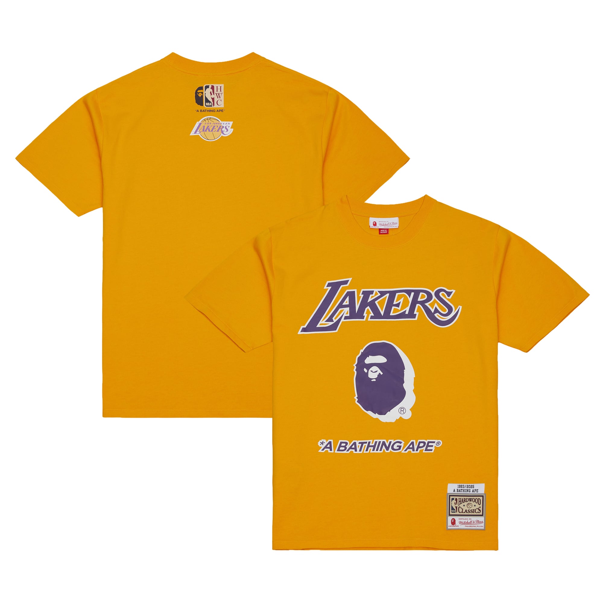 Los Angeles Lakers NBA BAPE x Mitchell & Ness Short Sleeve Tee