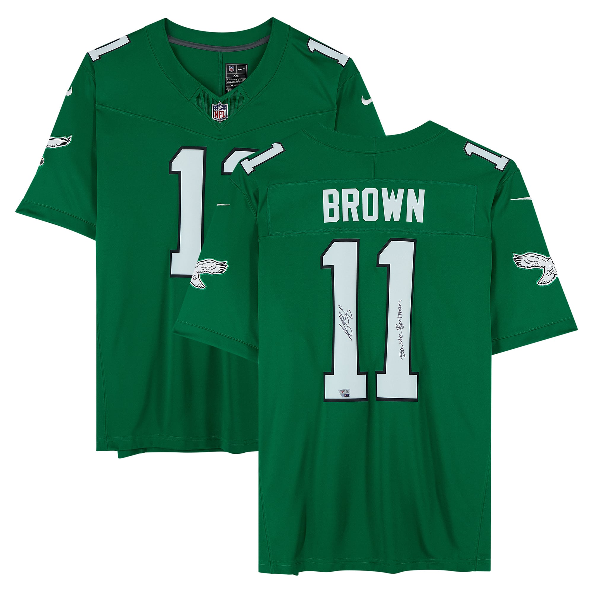 A.J. Brown Philadelphia Eagles Autographed Nike Kelly Green Vapor Fuse Limited Jersey with "Swole Batman" Inscription