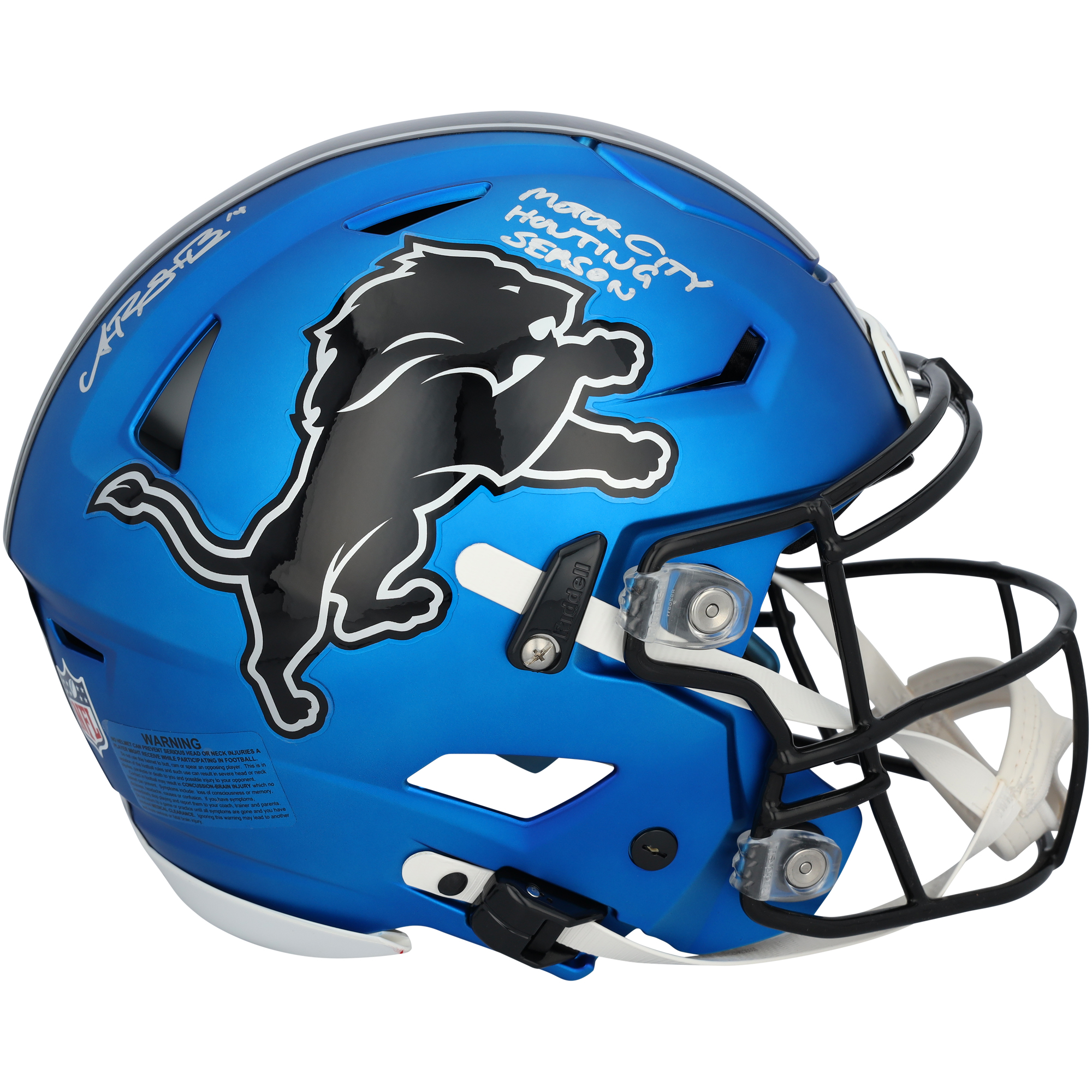 Amon-Ra St. Brown Detroit Lions Autographed Riddell Speed Flex Authentic Helmet with "Motor City Hunting Season" Inscription