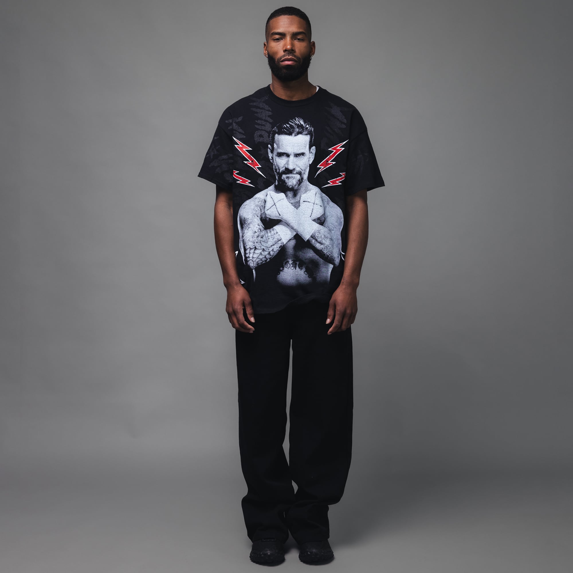 Men's WWE x Complex Black CM Punk T-Shirt