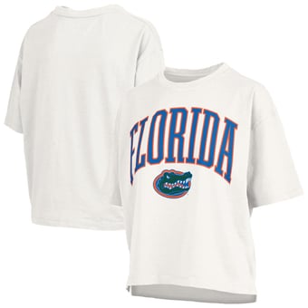 Women's Pressbox White Florida Gators Plus Size Nelson Motley Crew Oversized Slub T-Shirt
