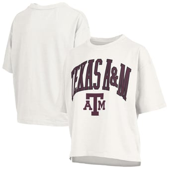 Women's Pressbox White Texas A&M Aggies Plus Size Nelson Motley Crew Oversized Slub T-Shirt