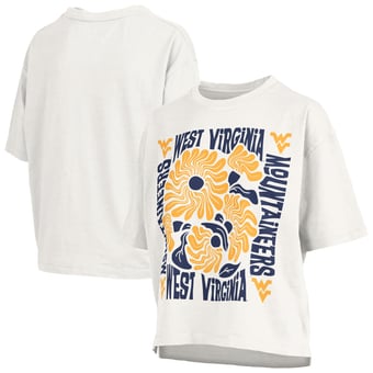 Women's Pressbox  White West Virginia Mountaineers Elena Oversized Slub T-Shirt