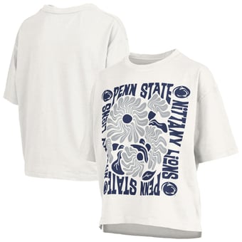 Women's Pressbox  White Penn State Nittany Lions Elena Oversized Slub T-Shirt