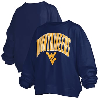 Women's Pressbox  Navy West Virginia Mountaineers Plus Size Nelson Janise Sweatshirt