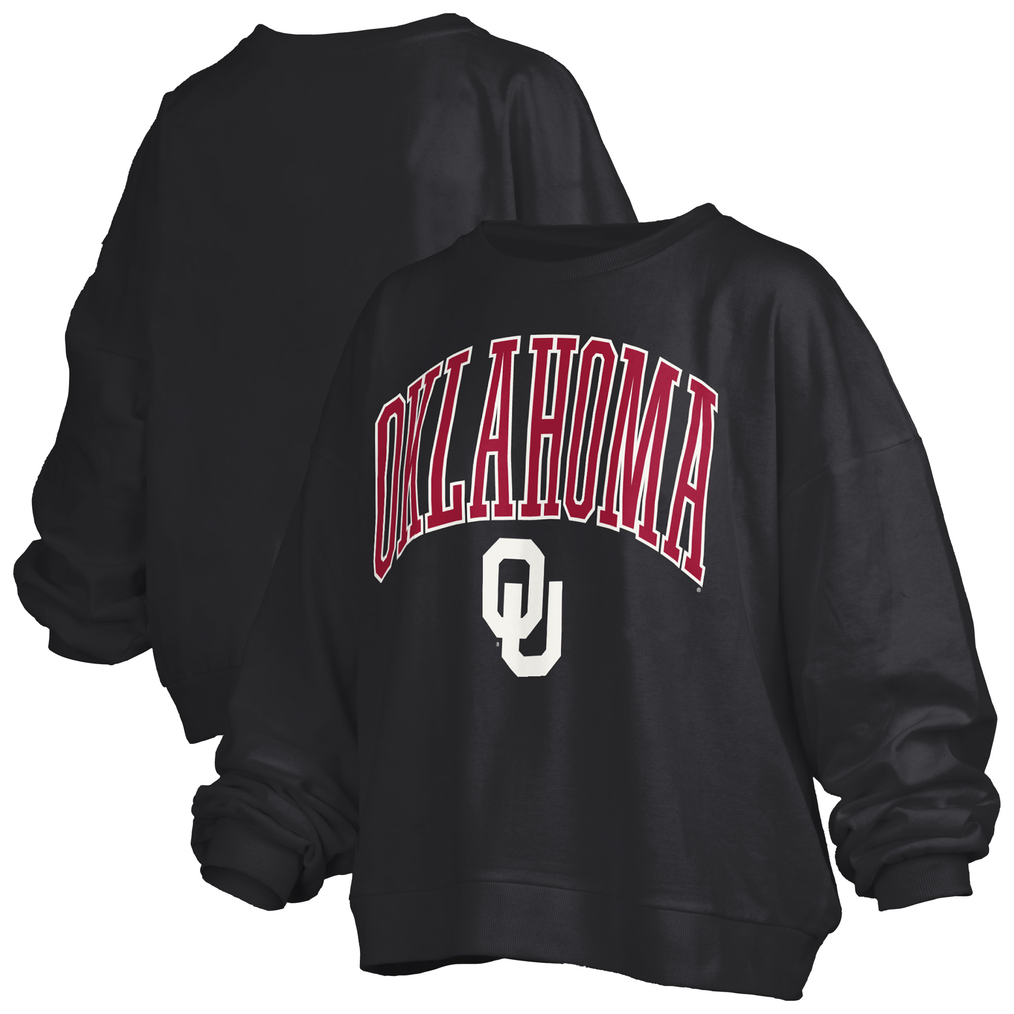 Women's Pressbox  Black Oklahoma Sooners Plus Size Nelson Janise Sweatshirt