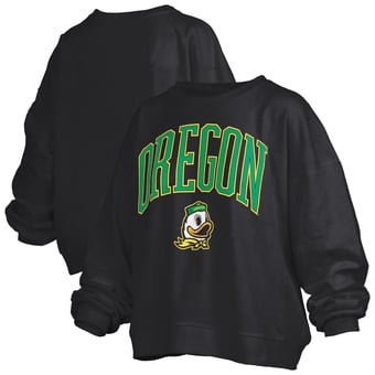 Women's Pressbox  Black Oregon Ducks Plus Size Nelson Janise Sweatshirt