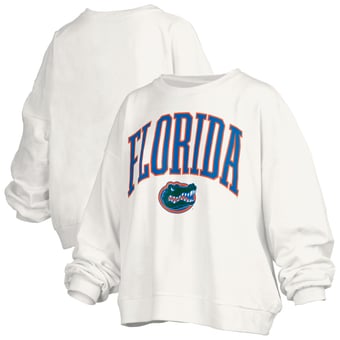 Women's Pressbox  White Florida Gators Plus Size Nelson Janise Sweatshirt