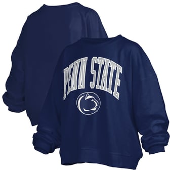 Women's Pressbox  Navy Penn State Nittany Lions Plus Size Nelson Janise Sweatshirt