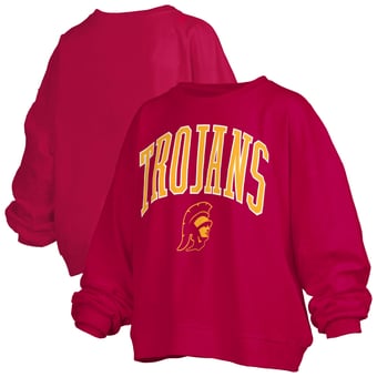 Women's Pressbox  Cardinal USC Trojans Plus Size Nelson Janise Sweatshirt