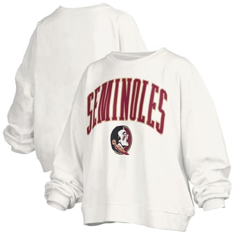 Women's Pressbox  White Florida State Seminoles Plus Size Nelson Janise Sweatshirt