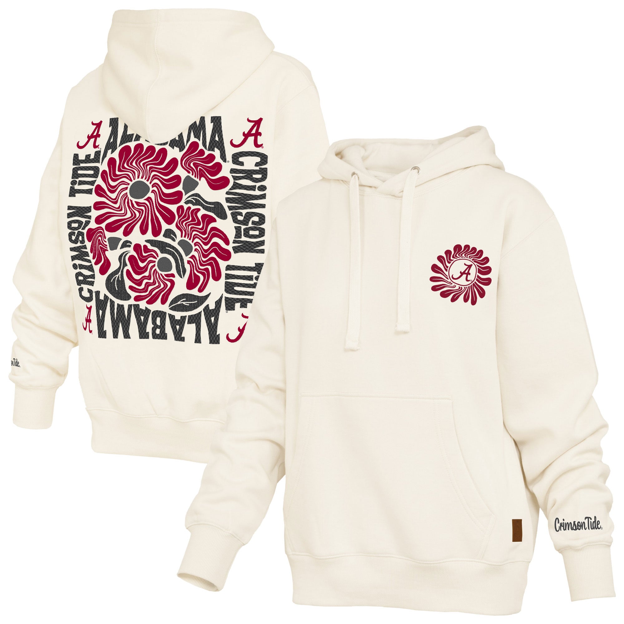 Women's Pressbox  Cream Alabama Crimson Tide Elena Janise Hoodie