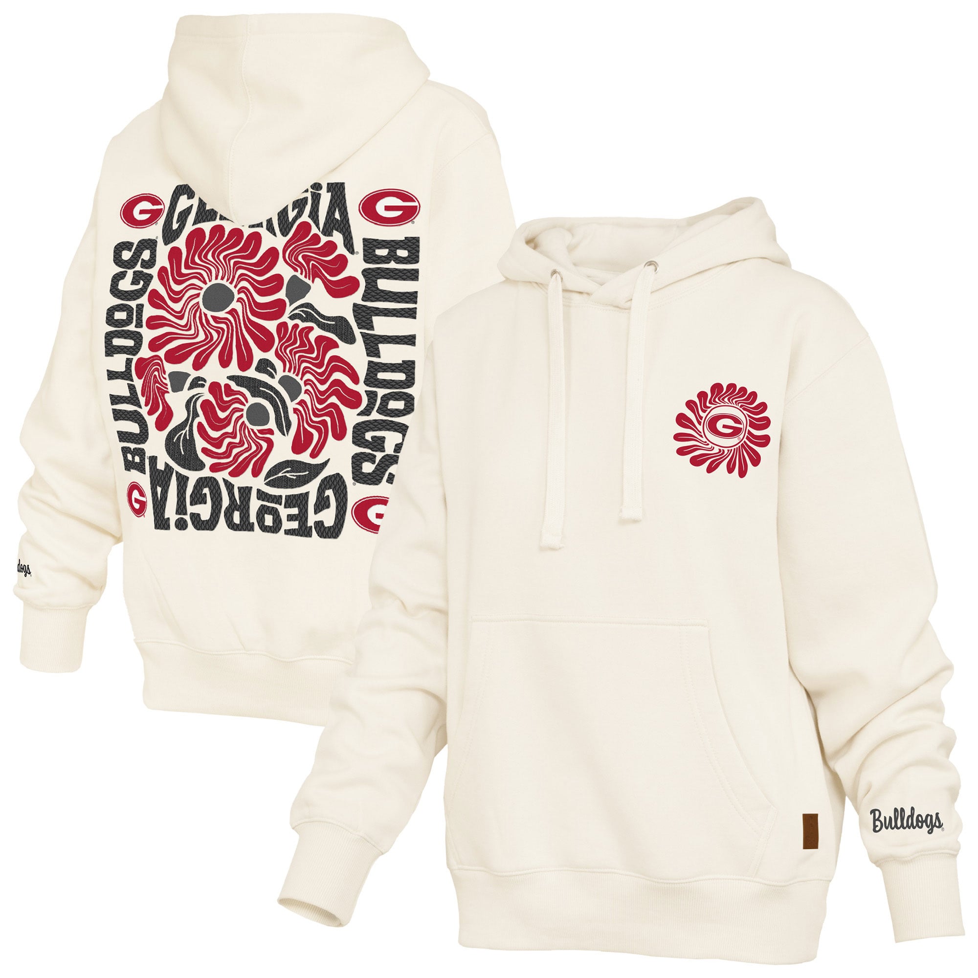 Women's Pressbox Cream Georgia Bulldogs Elena Janise Hoodie