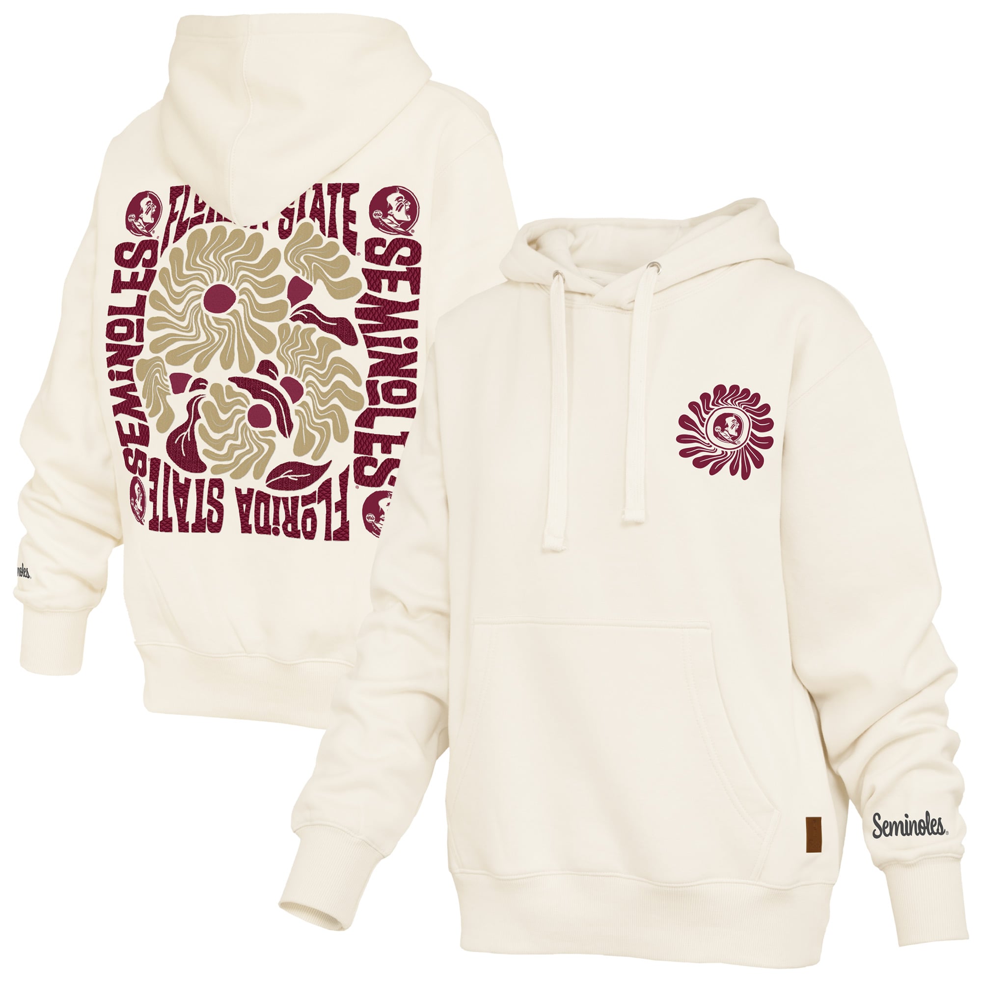 Women's Pressbox Cream Florida State Seminoles Elena Janise Hoodie