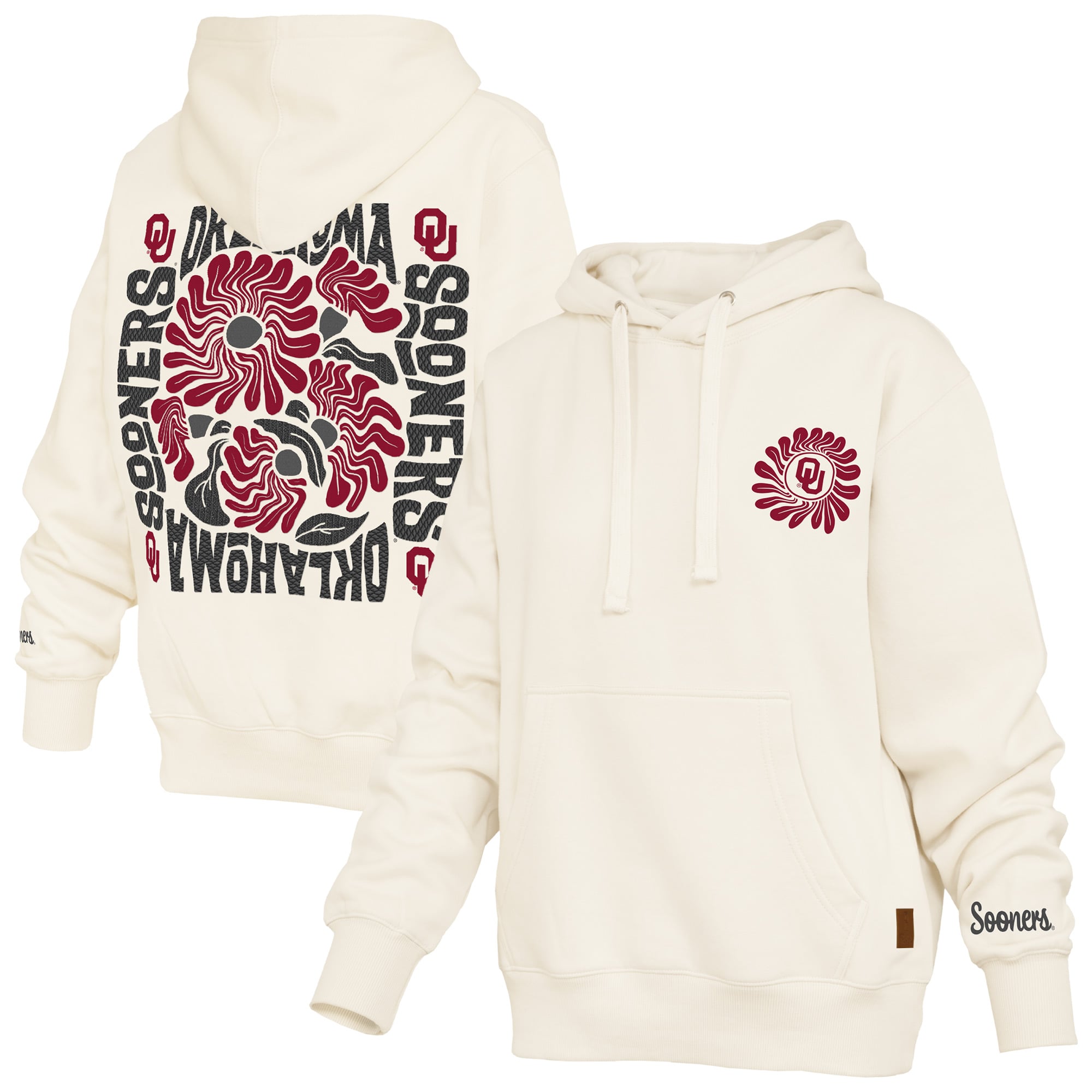 Women's Pressbox Cream Oklahoma Sooners Elena Janise Hoodie