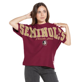 Women's Pressbox  Garnet Florida State Seminoles Flannigan Oversized T-Shirt