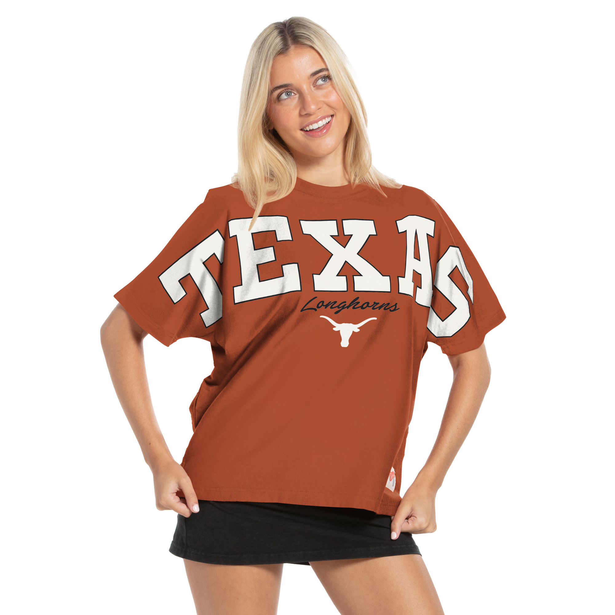 Women's Pressbox  Texas Orange Texas Longhorns Flannigan Oversized T-Shirt