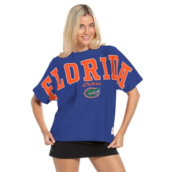 Women's Pressbox  Royal Florida Gators Flannigan Oversized T-Shirt