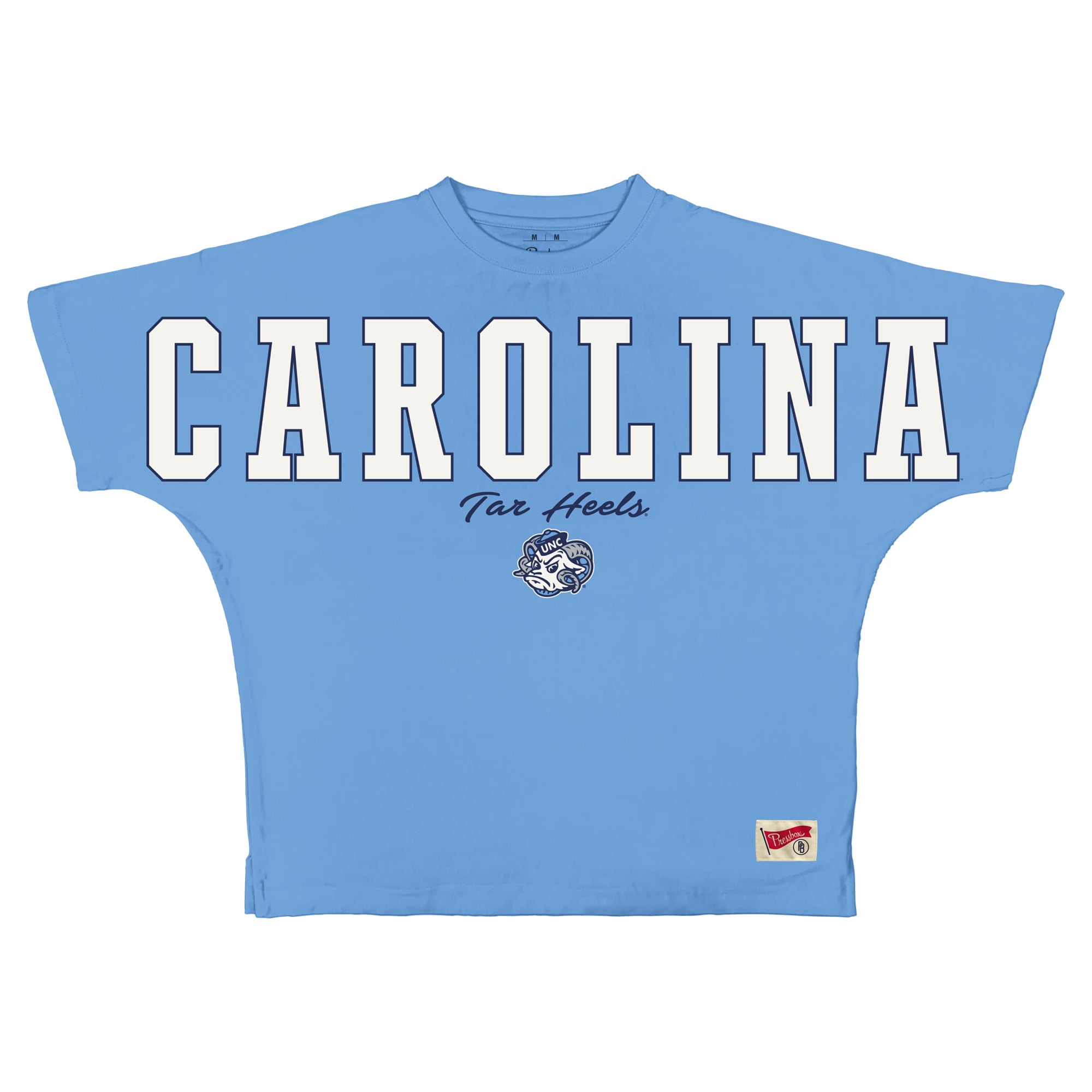 Women's Pressbox  Carolina Blue North Carolina Tar Heels Flannigan Oversized T-Shirt