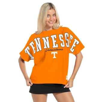 Women's Pressbox  Tennessee Orange Tennessee Volunteers Flannigan Oversized T-Shirt