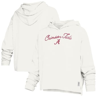 Women's Pressbox  White Alabama Crimson Tide Faye Long Sleeve Hooded Slub T-Shirt