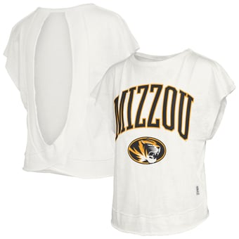 Women's Pressbox  Cream Missouri Tigers Nelson Movement Open Back Slub T-Shirt