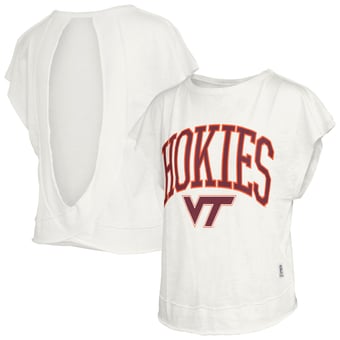 Women's Pressbox  Cream Virginia Tech Hokies Nelson Movement Open Back Slub T-Shirt