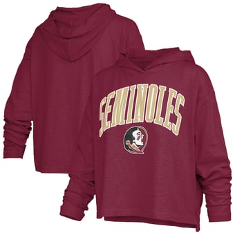 Women's Pressbox  Garnet Florida State Seminoles Nelson Arch Over Logo Long Sleeve Hooded Slub T-Shirt