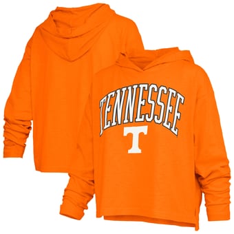 Women's Pressbox  Tennessee Orange Tennessee Volunteers Nelson Arch Over Logo Long Sleeve Hooded Slub T-Shirt