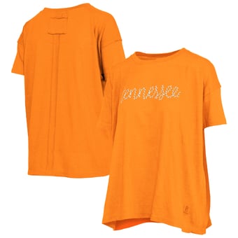 Women's Pressbox  Heather Tennessee Orange Tennessee Volunteers Swirl Script Twisted Team Color Stitched Oversized T-Shirt