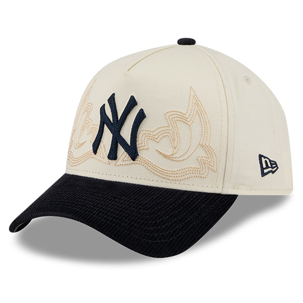 Men's New Era Stone New York Yankees Western Stitch 9FORTY A-Frame Adjustable Hat
