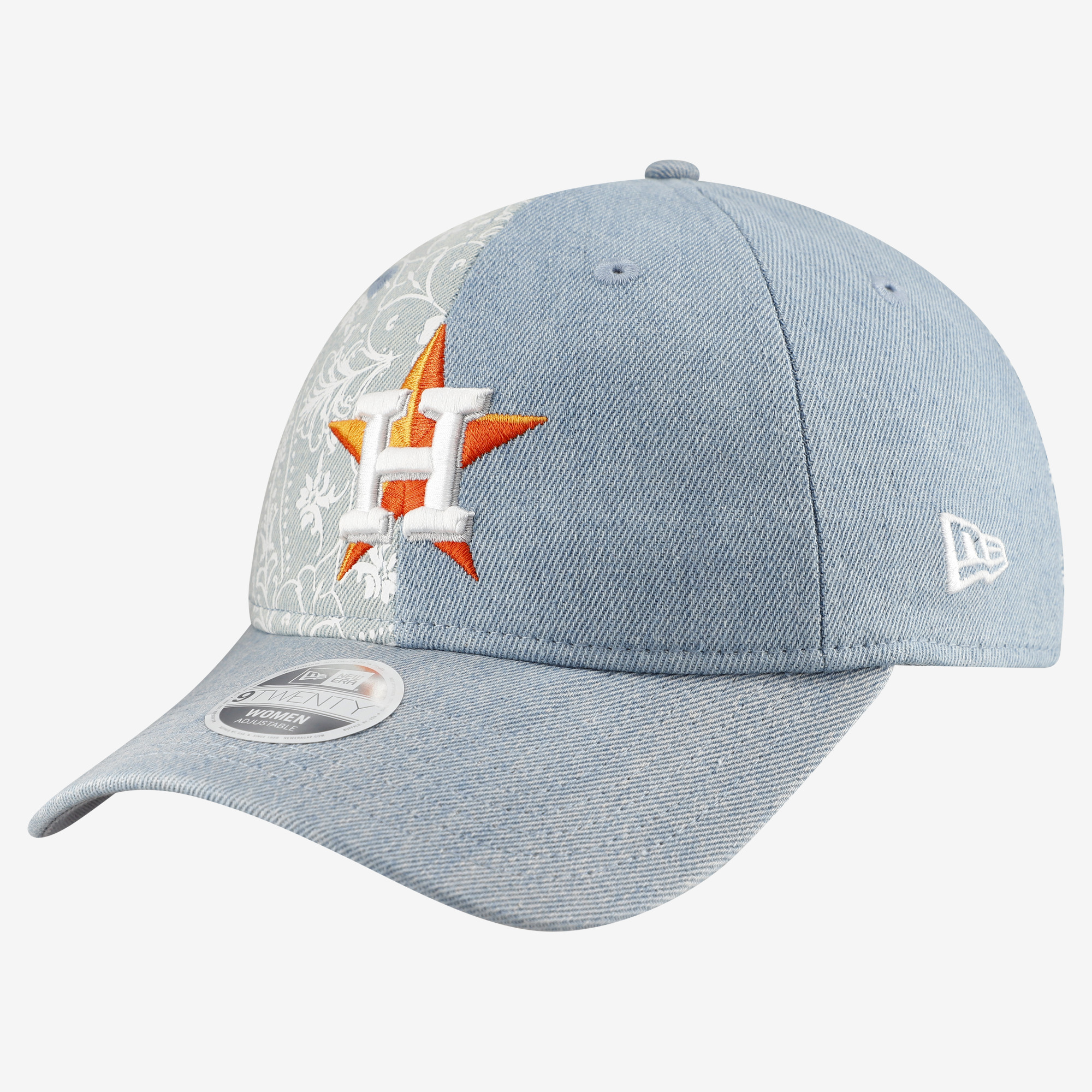 Women's New Era  Houston Astros Denim Patchwork 9TWENTY Adjustable Hat