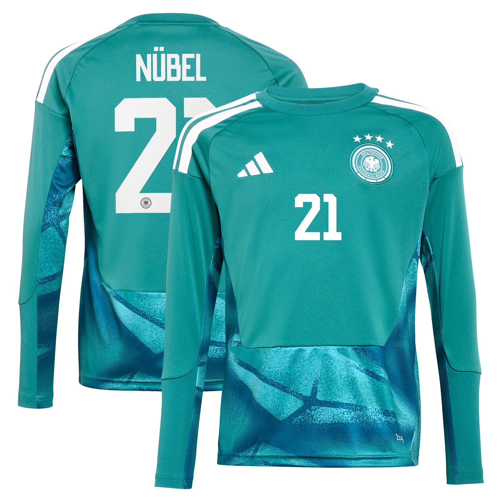 Camiseta de 1ª Equipación de la selección alemana adidas 2026 - - Manga larga - Niños con dorsal Nübel 21